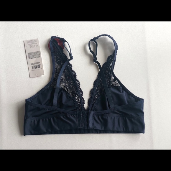 NWT MARILYN MONROE wire-free navy lace Bralette S - Picture 6 of 9